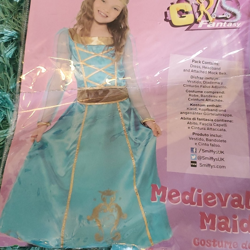 girls sz 7-9 medieval maid costume
